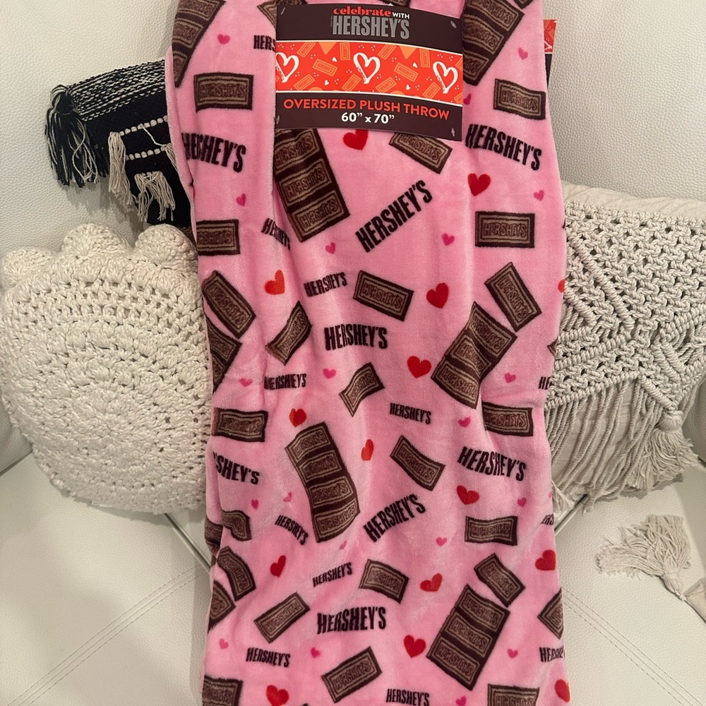 Hershey's Pink Chocolate Bars Plush Throw Blanket